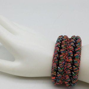 Vanessa Arizaga Multi Color Knitted Cuff Bracelet